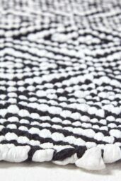 Homescapes Trance Black & White Diamond Pattern Fibre Rug - Size: 120 cm x 170 cm - thumbnail 5
