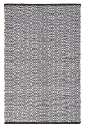 Homescapes Trance Black & White Diamond Pattern Fibre Rug - Size: 120 cm x 170 cm - thumbnail 2