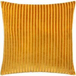 Paoletti Savoy Stripe Velvet Cushion in Gold - Size: 50 cm x 50 cm - thumbnail 2