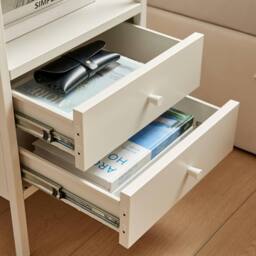 FurnitureboxUK Lykke Metal Storage Bedside Table in Cream - thumbnail 4
