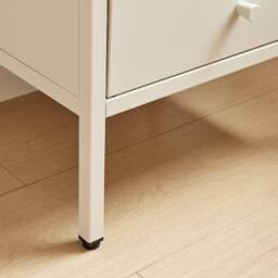 FurnitureboxUK Lykke Metal Storage Bedside Table in Cream - thumbnail 7