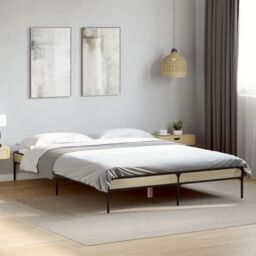 Berkfield Home Bed Frame without Mattress Sonoma Oak 140x200 cm in Brown - thumbnail 1