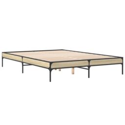 Berkfield Home Bed Frame without Mattress Sonoma Oak 140x200 cm in Brown - thumbnail 3