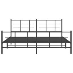 Berkfield Home Metal Bed Frame without Mattress with Footboard Black 183x213cm - Size: 183x213 cm - thumbnail 5
