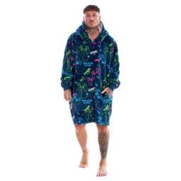 Gamer Men's Neon Fleece Oversized Hoodie Blanket in Mid Navy - thumbnail 1