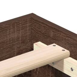 Berkfield Home Durable Bed Frame No Mattress Brown Oak 140x200 cm Engineered Wood - thumbnail 8