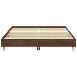 Berkfield Home Durable Bed Frame No Mattress Brown Oak 140x200 cm Engineered Wood - thumbnail 5