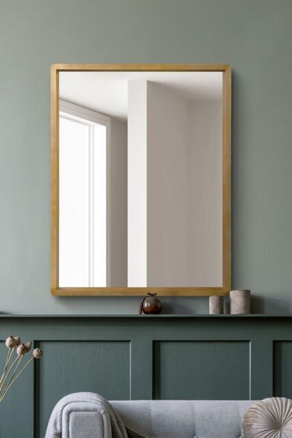 "MirrorOutlet Solid Oak Framed Overmantle Wall Mirror 40"" X 31"" (102CM X 80CM) in Beige - Size: 1 Pack" - image 1