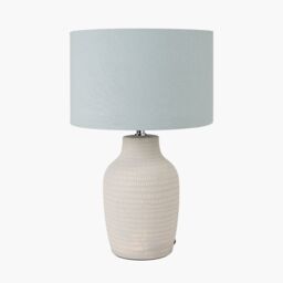Ruma Set of 2 Kai Duck Egg Textured Tall Ceramic Table Lamp in Blue - thumbnail 3