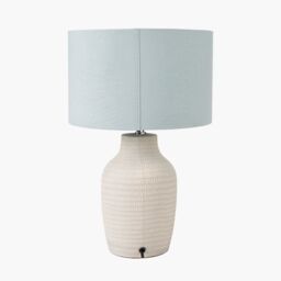 Ruma Set of 2 Kai Duck Egg Textured Tall Ceramic Table Lamp in Blue - thumbnail 5