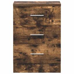 Berkfield Home Bedside Cabinet Smoked Oak 38x35x56 cm Engineered Wood in Brown - Size: 38 x 35 x 56 cm - thumbnail 6