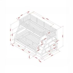 Flair Lunar Wooden Triple Bunk Bed in Grey - Size: Single - thumbnail 6