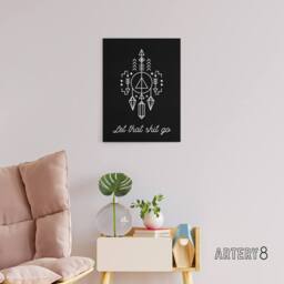 "Artery8 Funny Bathroom Decor Let That Sh*t Go Canvas Wall Art Print in Black - Size: W18"" x H24""" - thumbnail 3