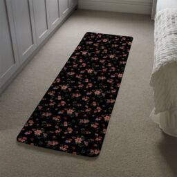 Benjamin Tate Design Beautiful Pink Flowers Runner Rug in Natural - Size: 67 cm x 230 cm - thumbnail 4