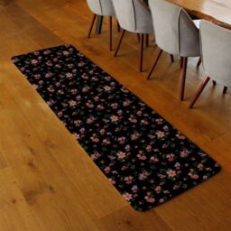 Benjamin Tate Design Beautiful Pink Flowers Runner Rug in Natural - Size: 67 cm x 230 cm - thumbnail 2
