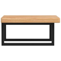 Berkfield Home Basin Shelf Wall Mounted Steel & Solid Wood Oak in Brown - thumbnail 5