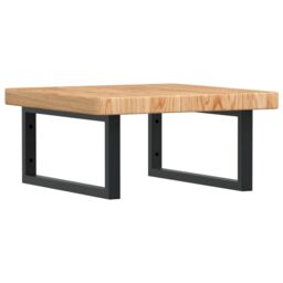 Berkfield Home Basin Shelf Wall Mounted Steel & Solid Wood Oak in Brown - thumbnail 2