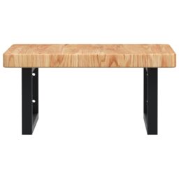 Berkfield Home Basin Shelf Wall Mounted Steel & Solid Wood Oak in Brown - thumbnail 4