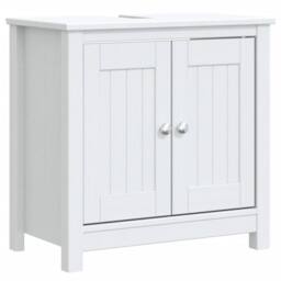 Berkfield Home 3 Piece Bathroom Furniture Set BERG White Solid Wood Pine - thumbnail 4