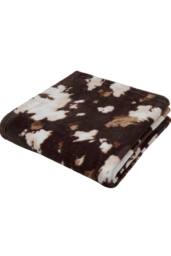 Fusion 'Cow Print' Super Soft Fleece Throw in Chocolate - Size: 120 cm x 150 cm - thumbnail 3