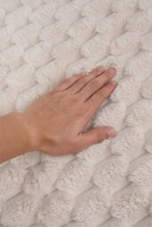 Living and Home Non-Slip Faux Plush Sofa Protector in Beige - Size: Medium - thumbnail 6