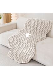Living and Home Non-Slip Faux Plush Sofa Protector in Beige - Size: Medium - thumbnail 3