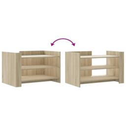 Berkfield Home Coffee Table Sonoma Oak 80x50x50 cm Engineered Wood in Light Tan - Size: 80 x 50 x 50 cm - thumbnail 7