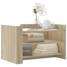 Berkfield Home Coffee Table Sonoma Oak 80x50x50 cm Engineered Wood in Light Tan - Size: 80 x 50 x 50 cm - thumbnail 3
