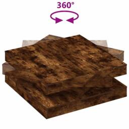 Berkfield Home Coffee Table 360-Degree Rotatable Smoked Oak 90x90x34.5 cm in Brown - thumbnail 7