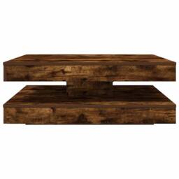 Berkfield Home Coffee Table 360-Degree Rotatable Smoked Oak 90x90x34.5 cm in Brown - thumbnail 5