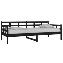 Berkfield Home Beautiful Day Bed Black Solid Wood Pine 90x200 cm