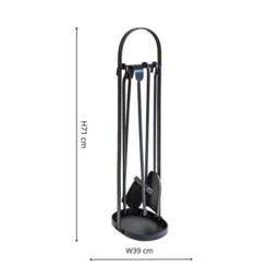 Lemon Pavilion Furniture and Decor Curved Companion Set - L24 x W17 x H71 cm - Black - thumbnail 4