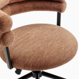 FurnitureboxUK Estelle Terracotta Orange Fabric Swivel Office Chair - thumbnail 7