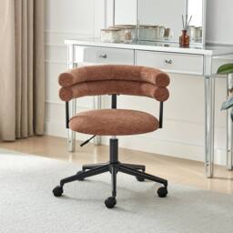 FurnitureboxUK Estelle Terracotta Orange Fabric Swivel Office Chair - thumbnail 2