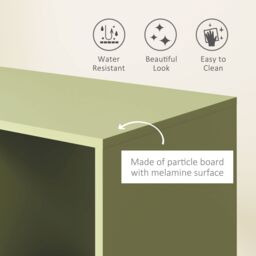 HOMCOM Open Wardrobe Clothes Rail Bedroom Clothes Storage Rod Shelves Green - thumbnail 4