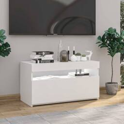Berkfield Home TV Cabinet with LED Lights White 75x35x40 cm - Size: 75 x 35 x 40 cm - thumbnail 4