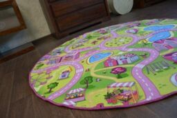 RugsX Round Sweet Rug in Pink - Size: 170 cm diameter - thumbnail 3