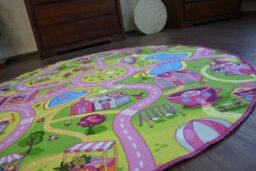 RugsX Round Sweet Rug in Pink - Size: 170 cm diameter - thumbnail 4