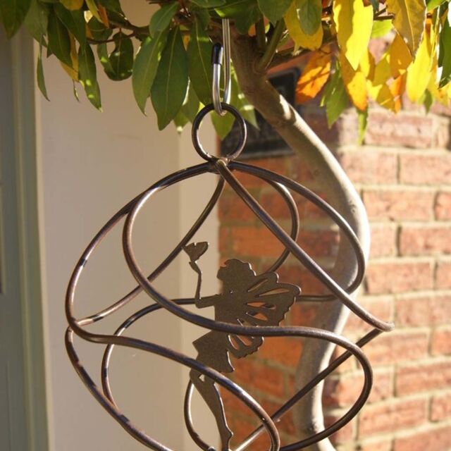 Poppyforge Fairy Catcher With Standing Fairy - Hanging Ornament - Steel - Brown - image 1