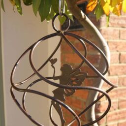 Poppyforge Fairy Catcher With Standing Fairy - Hanging Ornament - Steel - Brown - thumbnail 2