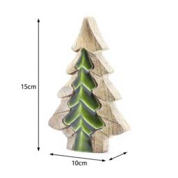 Serenityy Lost in the Forest - Small Mango Wood Tree Ornament 15x10cm in Green - Size: 15x10 cm - thumbnail 8