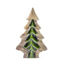 Serenityy Lost in the Forest - Small Mango Wood Tree Ornament 15x10cm in Green - Size: 15x10 cm - thumbnail 4