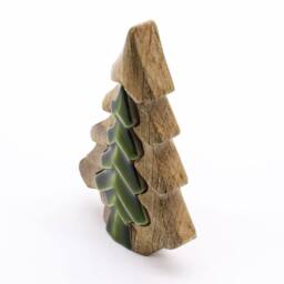 Serenityy Lost in the Forest - Small Mango Wood Tree Ornament 15x10cm in Green - Size: 15x10 cm - thumbnail 2