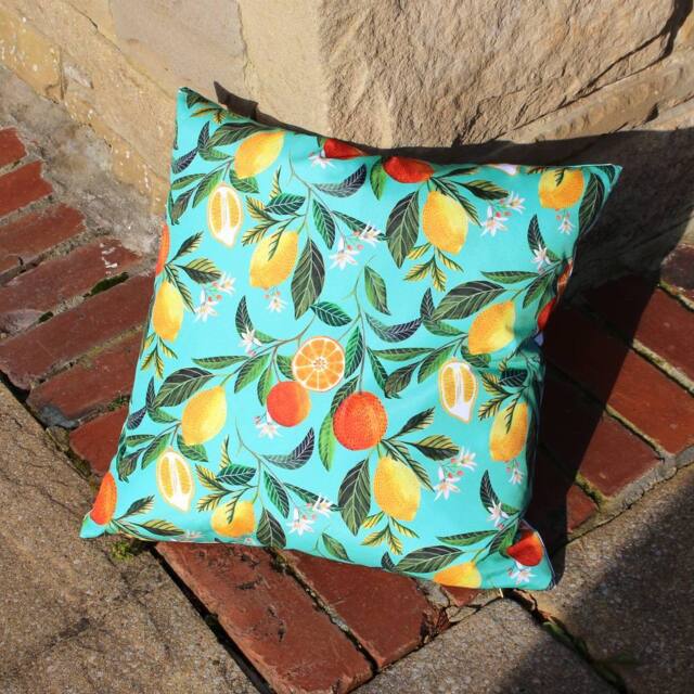 Evans Lichfield Orange Blossom Tropical Water & UV Resistant Outdoor Cushion - image 1