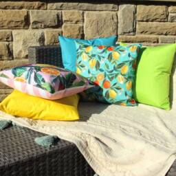 Evans Lichfield Orange Blossom Tropical Water & UV Resistant Outdoor Cushion - thumbnail 5