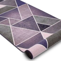 RugsX Anti-Slip Triangles Runner in Purple - Size: 57 cm x 250 cm - thumbnail 2