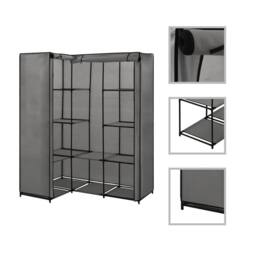 Berkfield Home Corner Wardrobe Grey 130x87x169 cm - Size: 130 x 87 x 169 cm - thumbnail 2