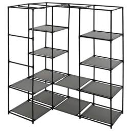 Berkfield Home Corner Wardrobe Grey 130x87x169 cm - Size: 130 x 87 x 169 cm - thumbnail 4