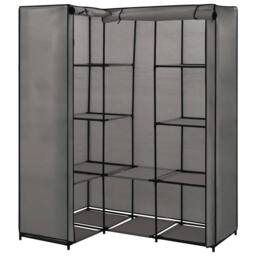 Berkfield Home Corner Wardrobe Grey 130x87x169 cm - Size: 130 x 87 x 169 cm - thumbnail 1