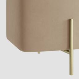 Wyld Haus Elowen Rectangle Storage Ottoman Bench Cream Velvet Brushed Gold Legs in Beige - thumbnail 4